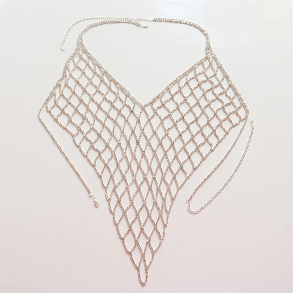 Crystal Zirconia Mesh Bra Body Chain