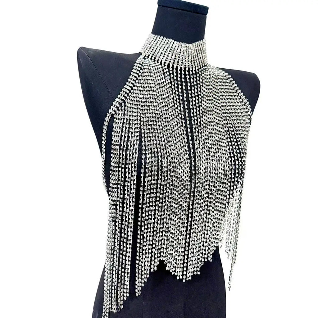 Sparkling Rhinestone Tassel Body Chain