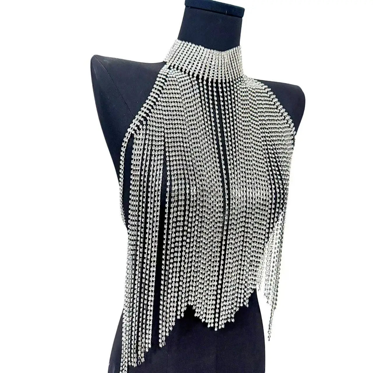 Sparkling Rhinestone Tassel Body Chain