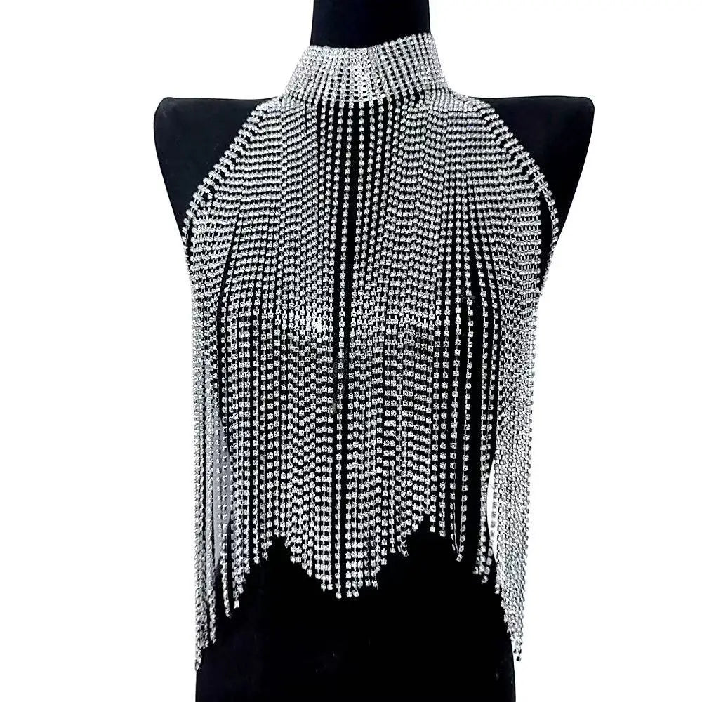 Sparkling Rhinestone Tassel Body Chain