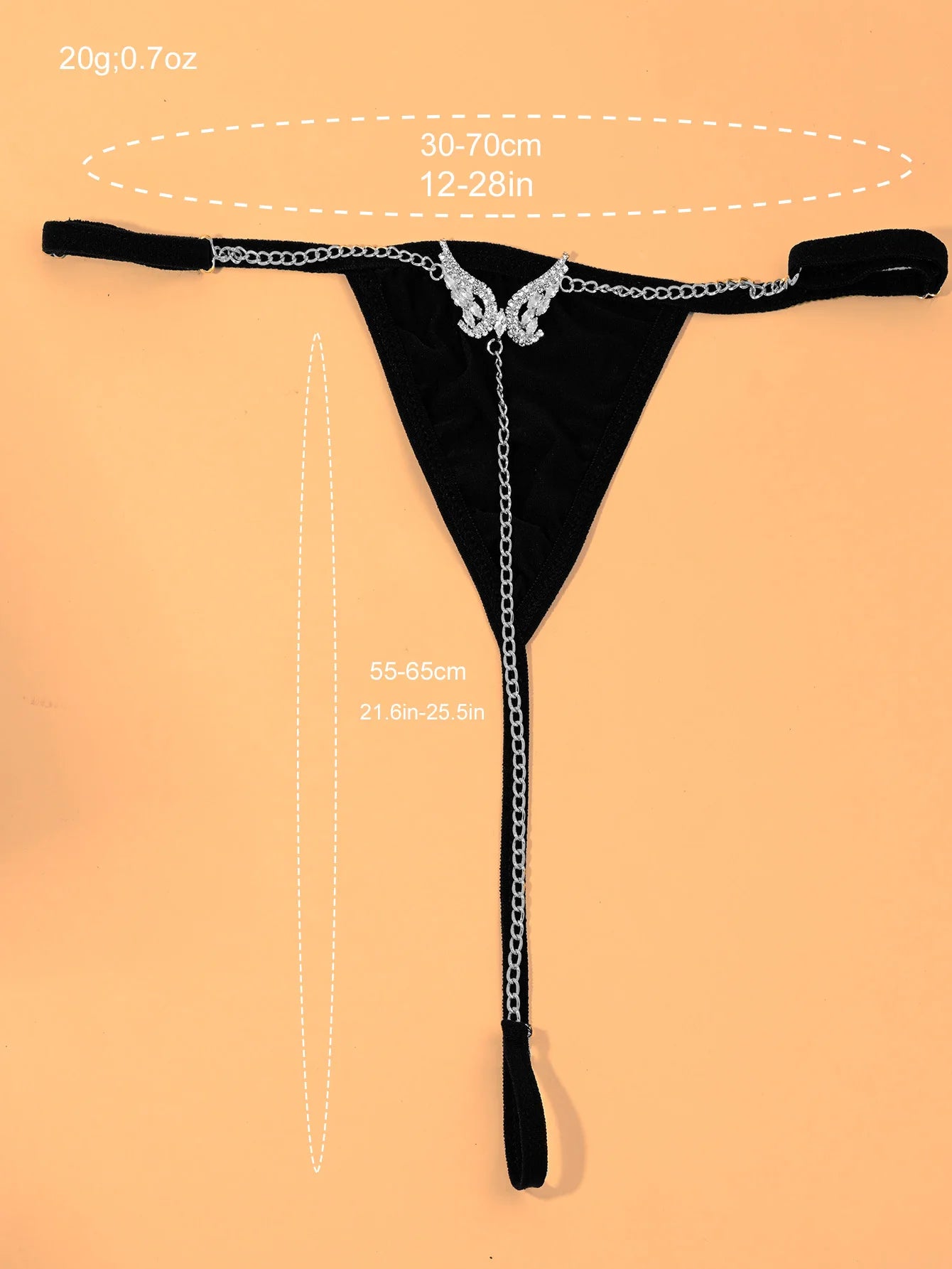 Wings Rhinestone Bikini Body Chain Thong