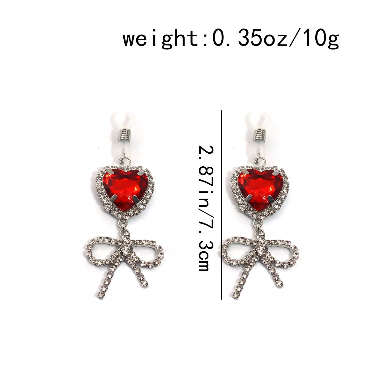 Bow Heart Nipple Rings Set