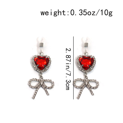 Bow Heart Nipple Rings Set