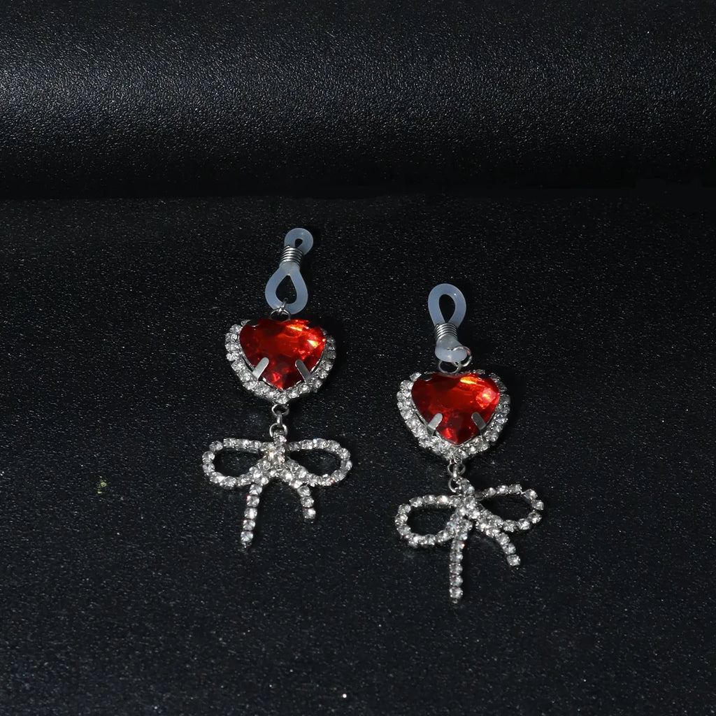 Bow Heart Nipple Rings Set