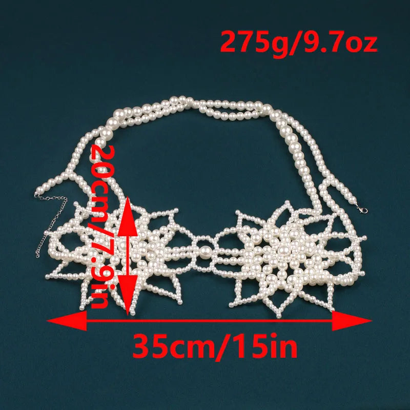 Handmade White Floral Beaded Body Chain