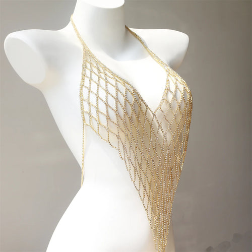 Crystal Zirconia Mesh Bra Body Chain