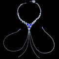 Blue Rhinestone Lingerie Nipple Jewellery