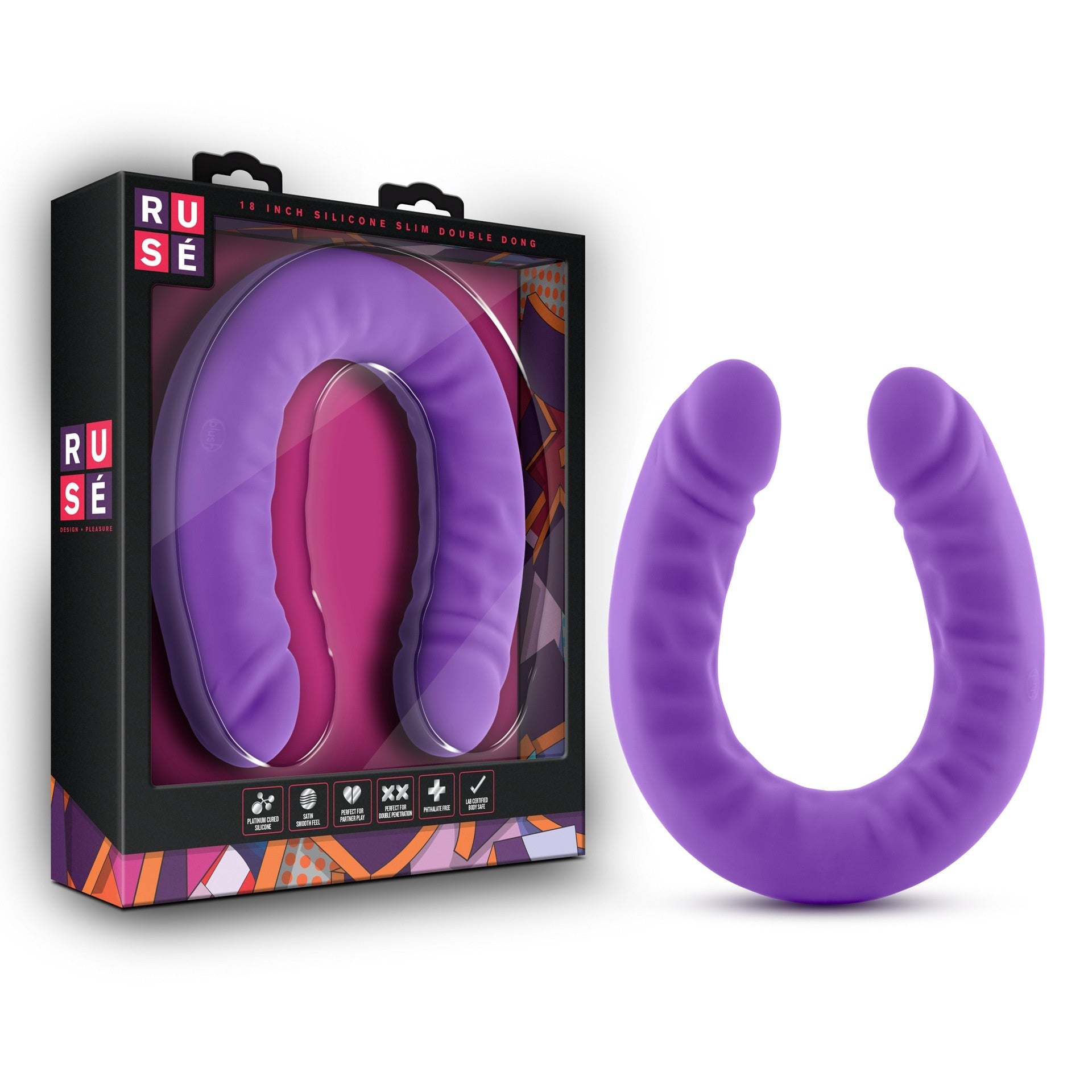 Double-Headed U-Shape Silicone Dildo