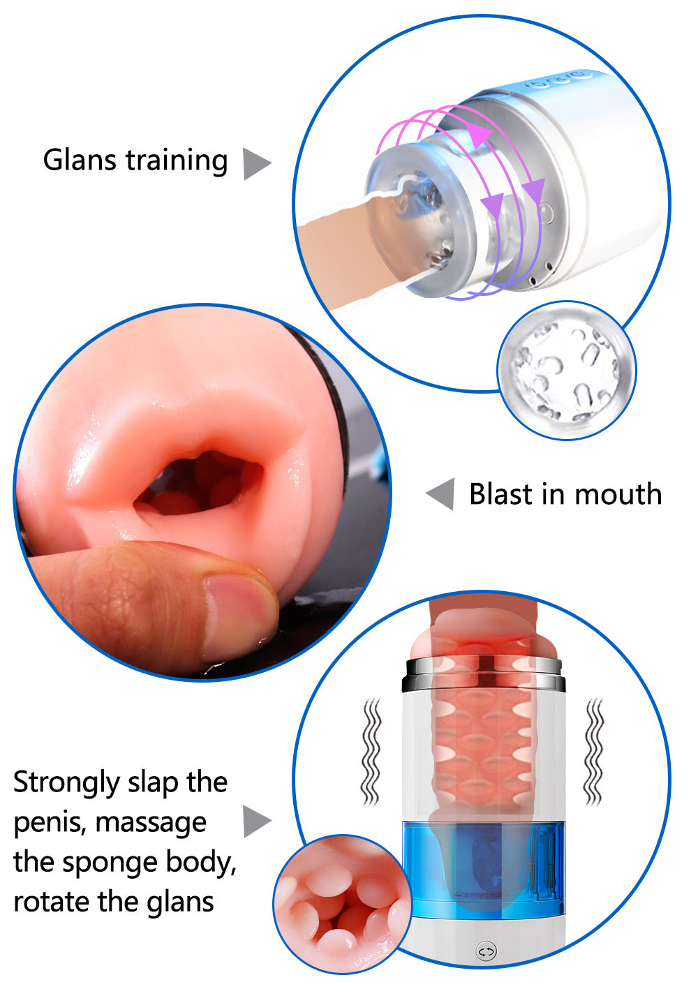 Automatic Rotating Vibrating Stroker Cup for Men