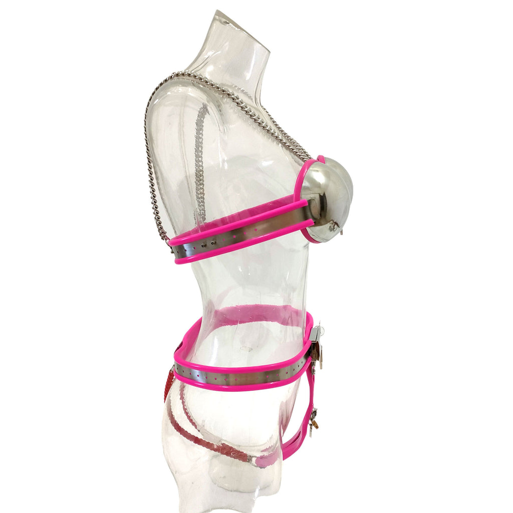 Stainless Steel Female T Breast Manipulation Clothes Thigh Ring Three Pieces