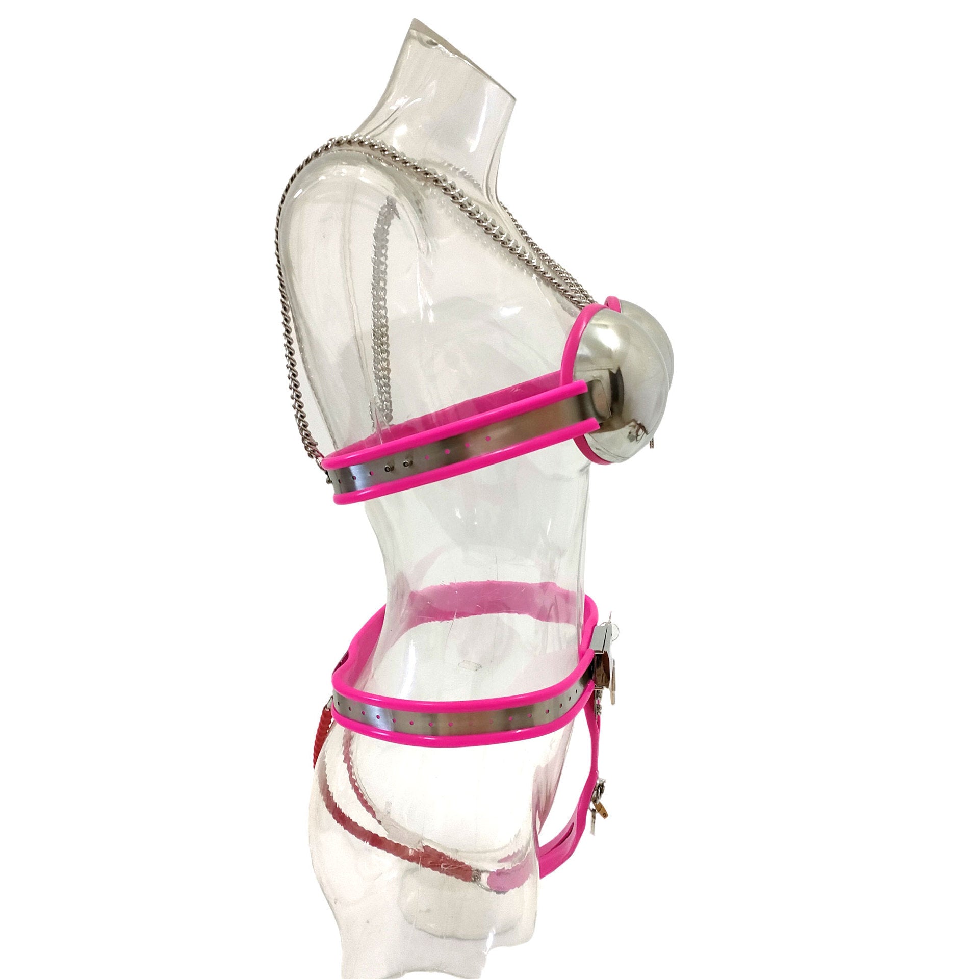 Stainless Steel Female T Breast Manipulation Clothes Thigh Ring Three Pieces