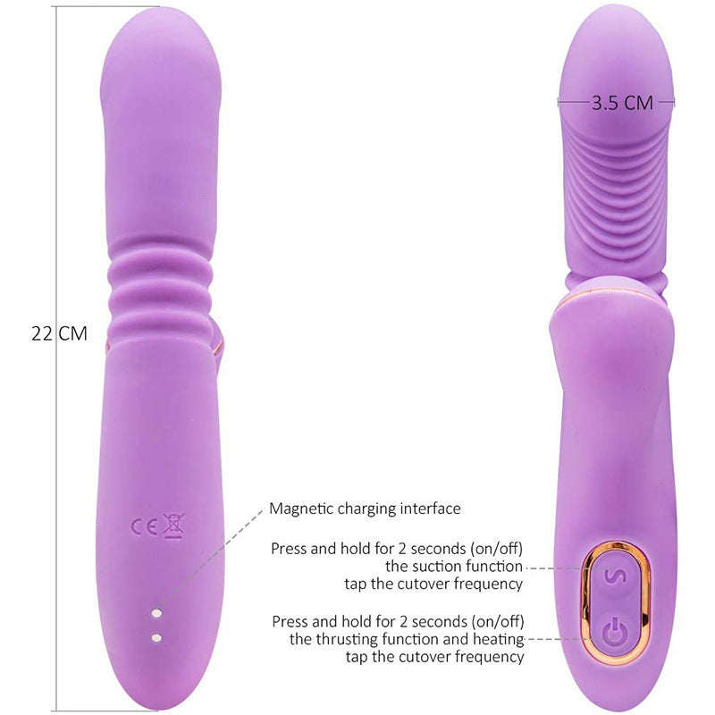Automatic Retractable Sucking Warming Vibrator for Women