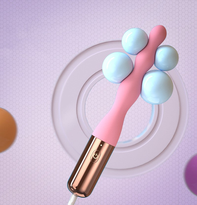 Silicone Beaded Vibrating Dildo