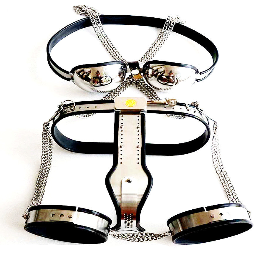 Stainless Steel Female T Breast Manipulation Clothes Thigh Ring Three Pieces