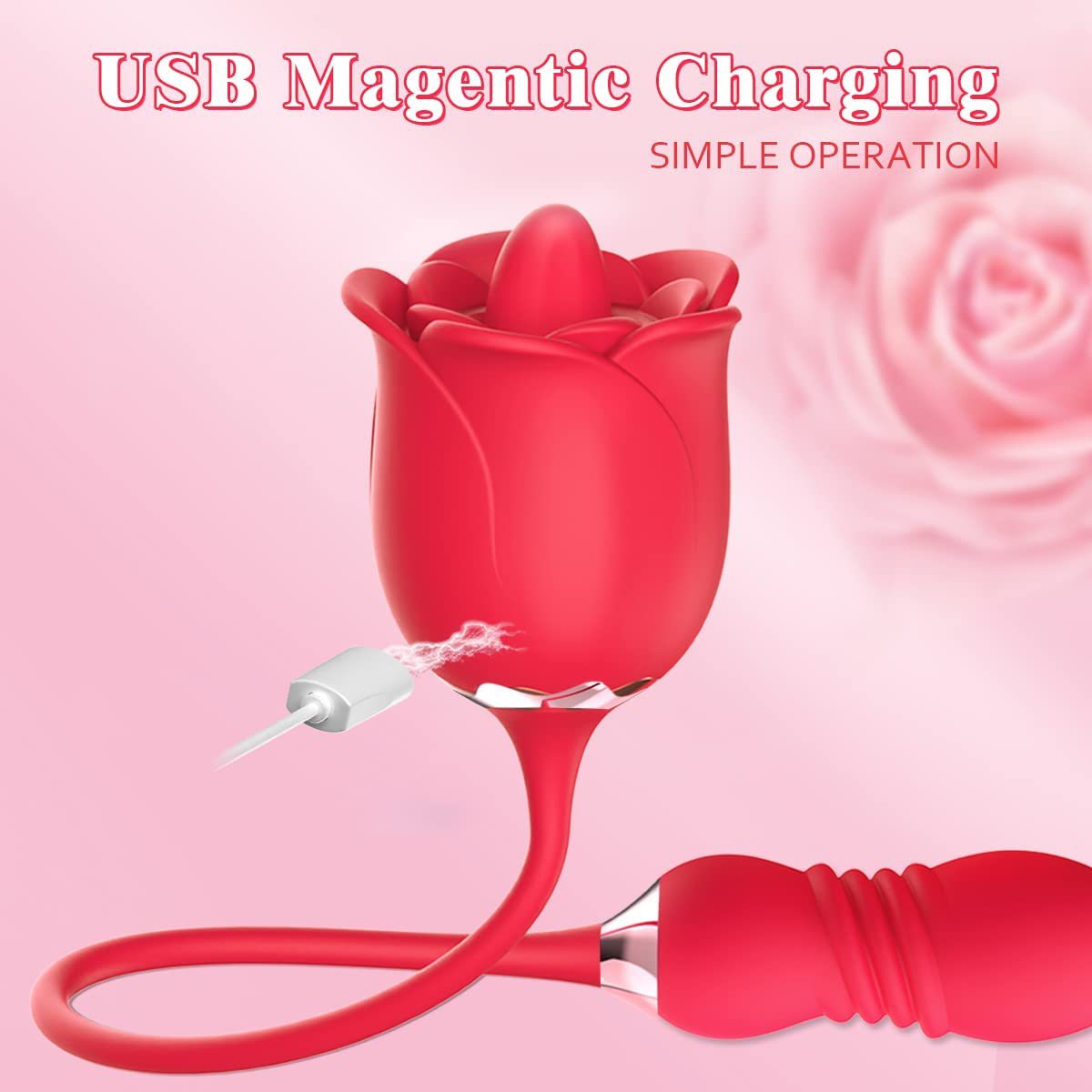 Rose Telescopic Massage Vibrator